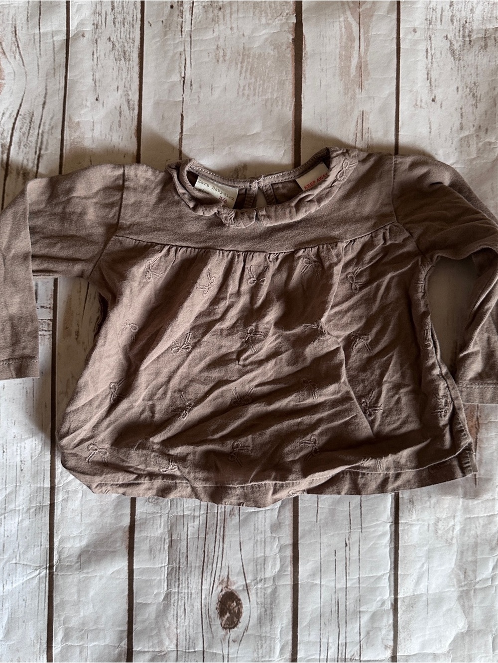 Zara brown long sleeve top
